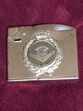 Vintage Gold Plated Elgin American Cadillac Flip-Top Cigarette Lighter